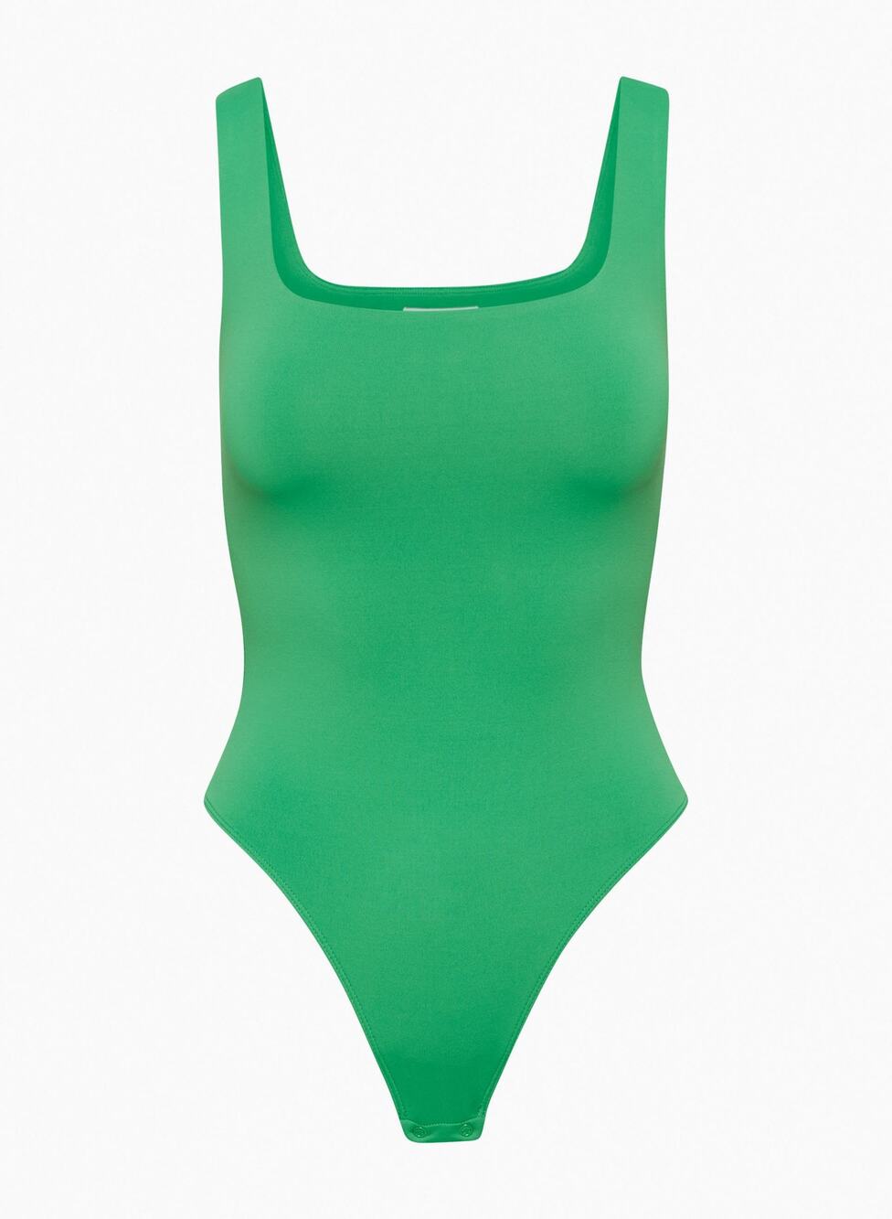 Babaton Contour Squareneck Bodysuit Nature Green Sleeveless Thong Cut Women's S